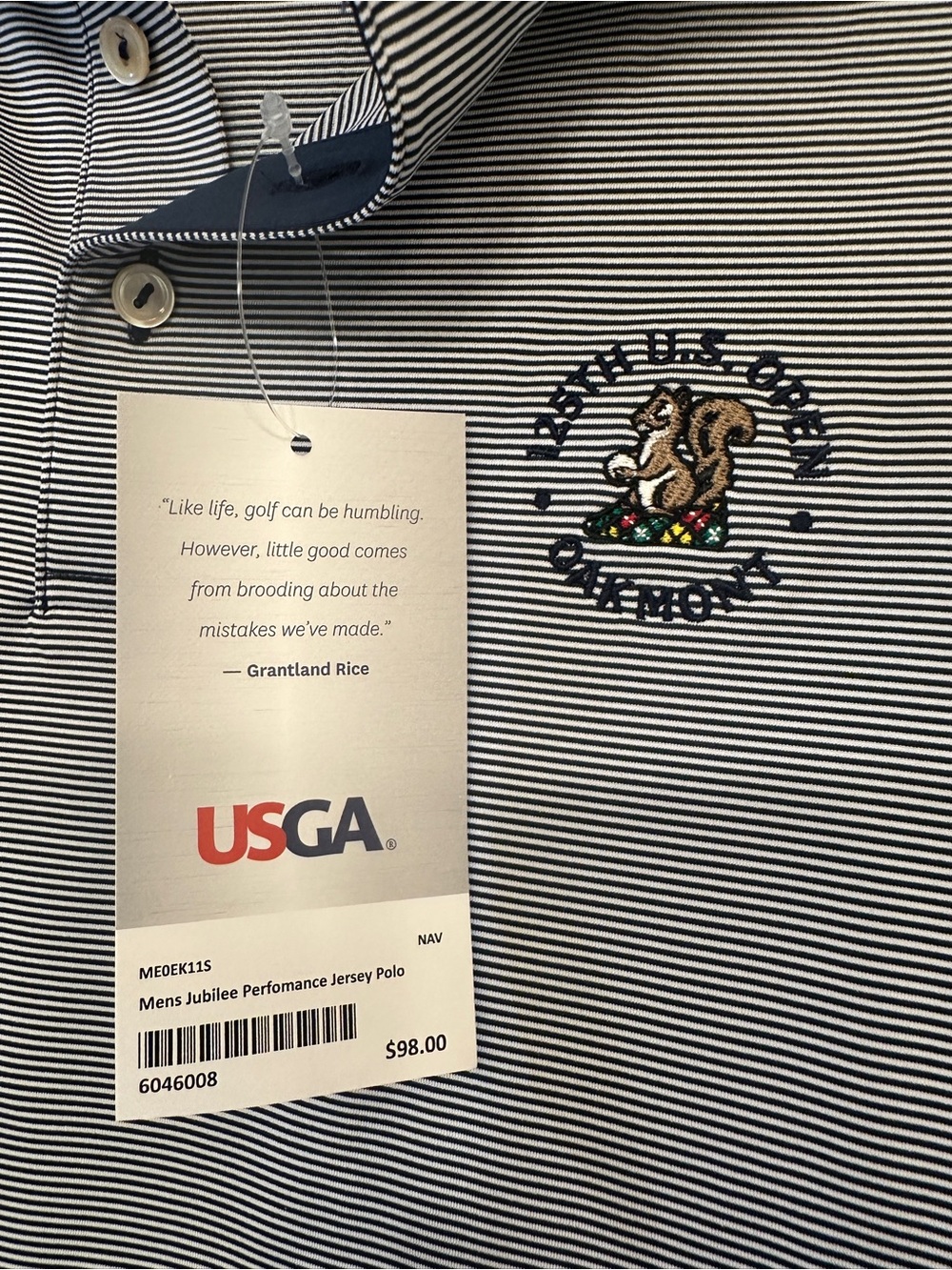 Peter Miller men’s jubilee performance jersey polo 2025 US Open Oakmont - Picture 3 of 6